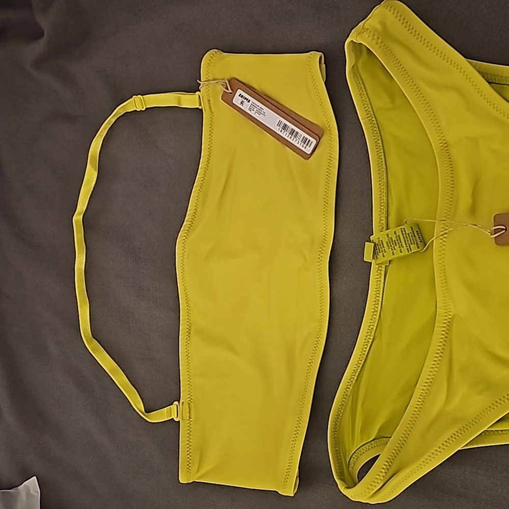 SKIMS Yellow Bandeau Bikini Set